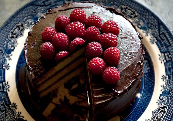 Raspberry-Coconut Chocolate Cake with Marbled Fondant Recipe