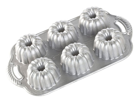 Nordic Ware Multi Mini Bundt Pan 6 Cups Heavy Cast Aluminium